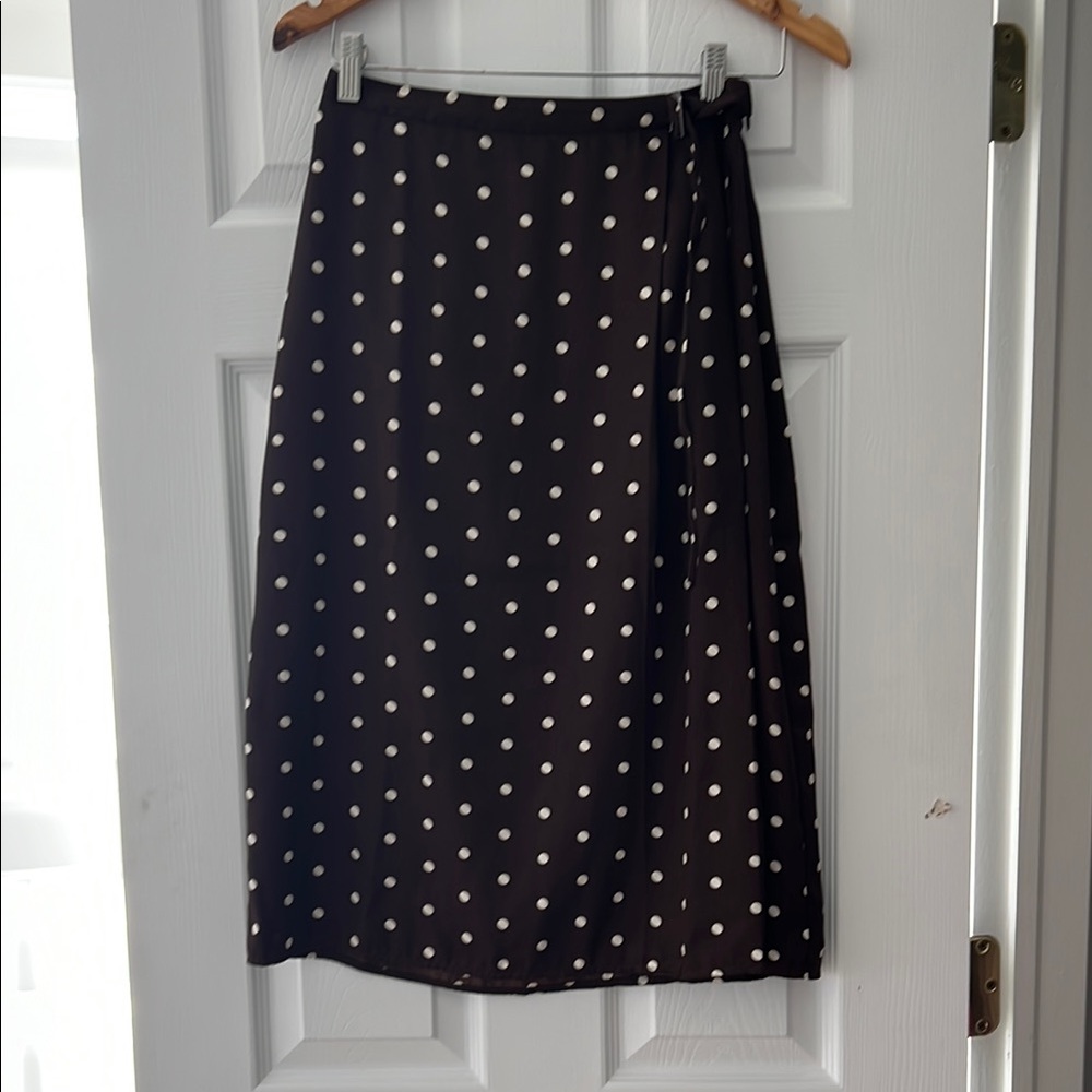 SILKY TWILL WRAP MIDI SKIRT